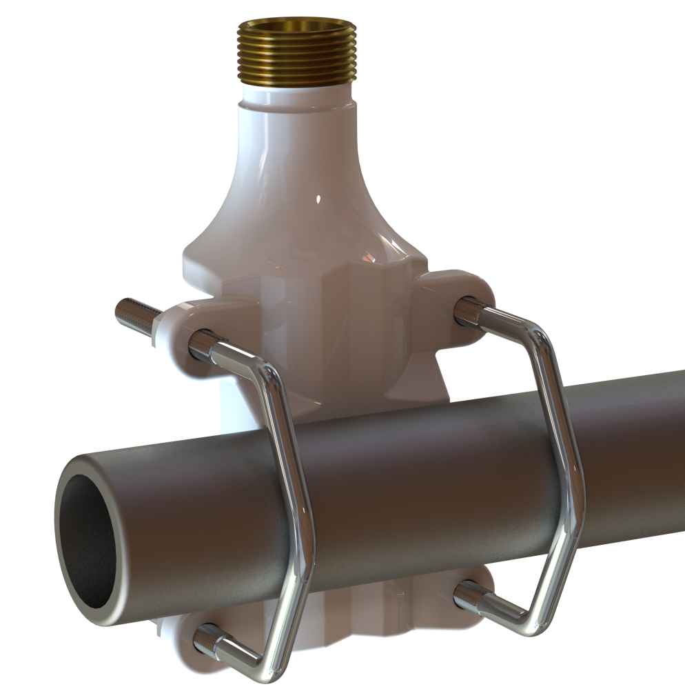 SCAN Mast/Rail Mount HD 1¼"-11 (G1") PU Brass Pole Bracket - 3