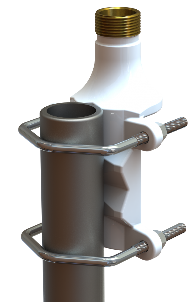 SCAN Mast/Rail Mount HD 1¼"-11 (G1") PU Brass Pole Bracket - 2