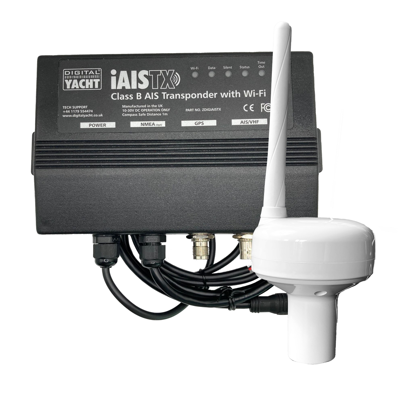 Digital Yacht iAISTX AIS transponder med GV30 VHF och GPS kombiantenn .