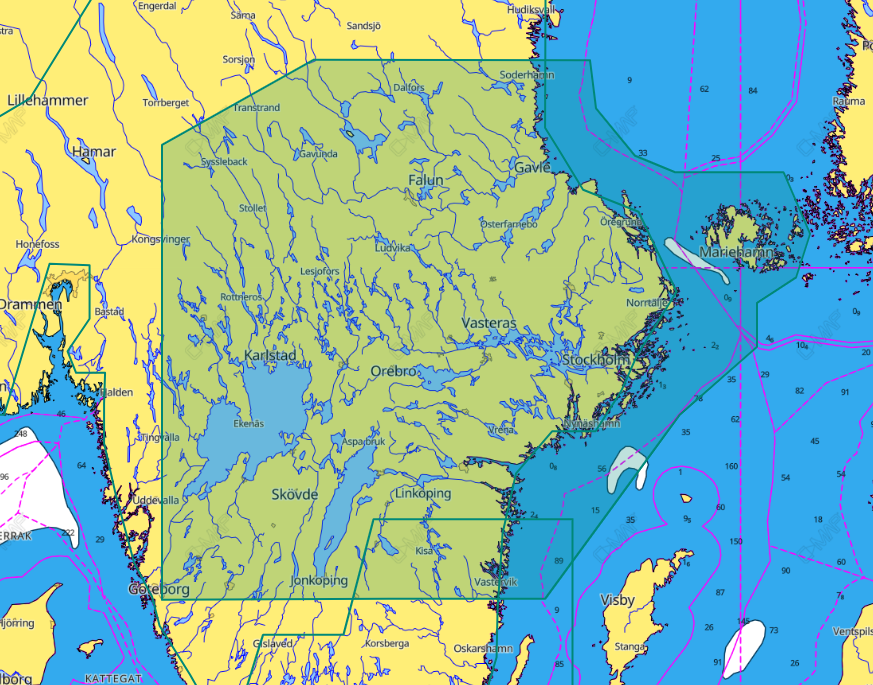 C-MAP Västervik- Söderhamn, D338, 4D Sjökort
