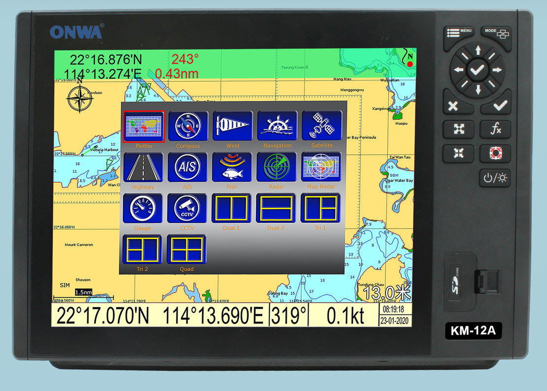 KM-12 12" Plotter  från Onwa NMEA2000 - 2