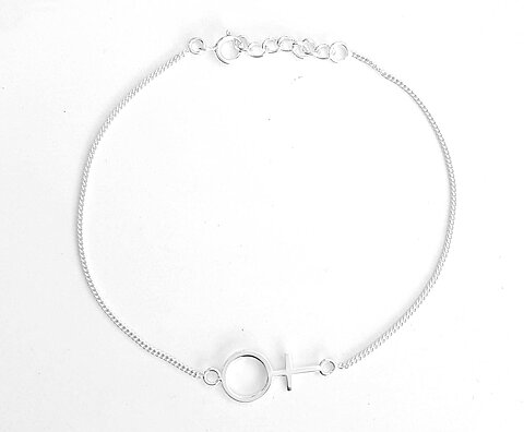 Kvinnotecken armband silver