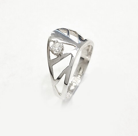 Silverring vit sten