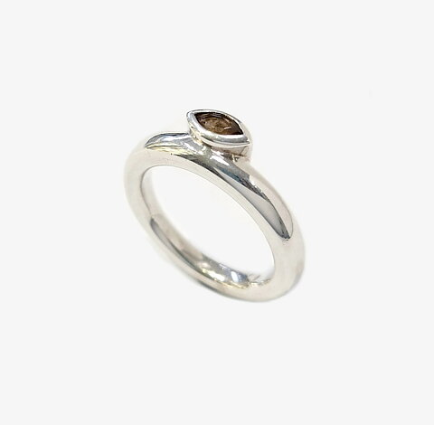 Silverring brun sten