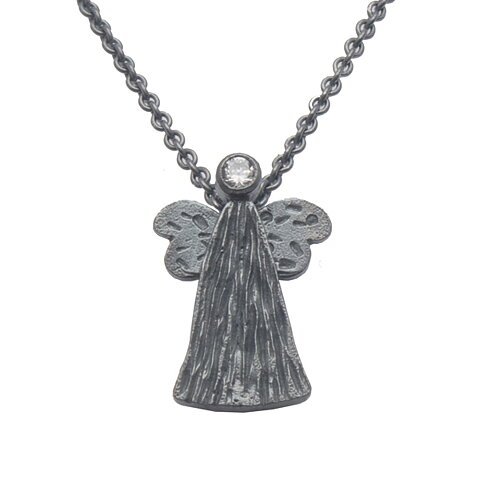 Skyddsängel i oxiderat silver