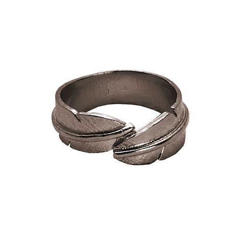 Ring fjäder oxiderat silver