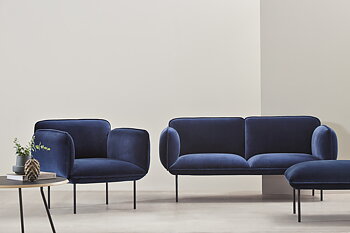 Woud-lounge-fåtölj -Nakki-sammet