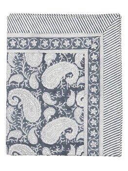Chamois-big paisley-duk- sea blue