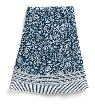 Chamois-margerita -rund linneduk-cashmere blue