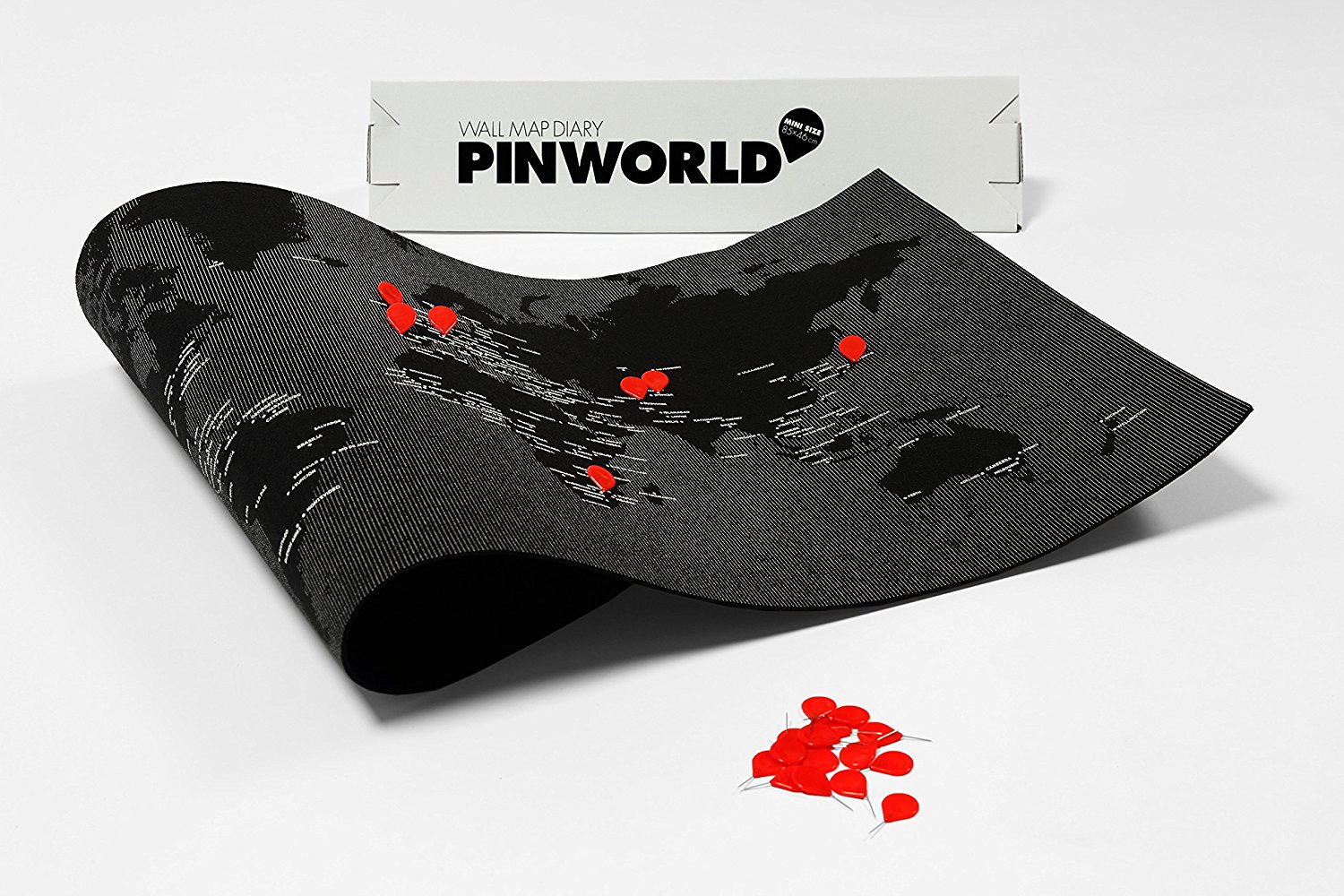 Palomar Pinworld map ,mini världskarta för väggen, ljusblå - 4
