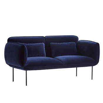 Woud-soffa , Nakki, 2-sits,sammet