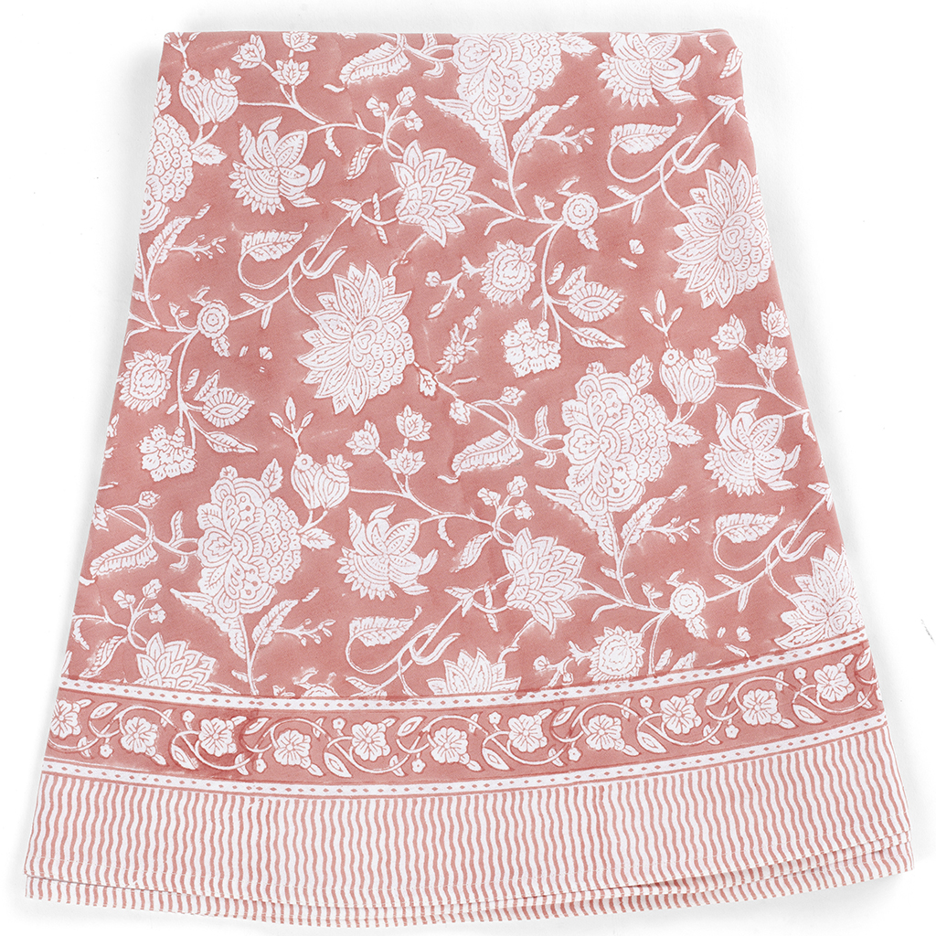 Chamois-rund bomullsduk-Indian Rose, 160 cm  - 2