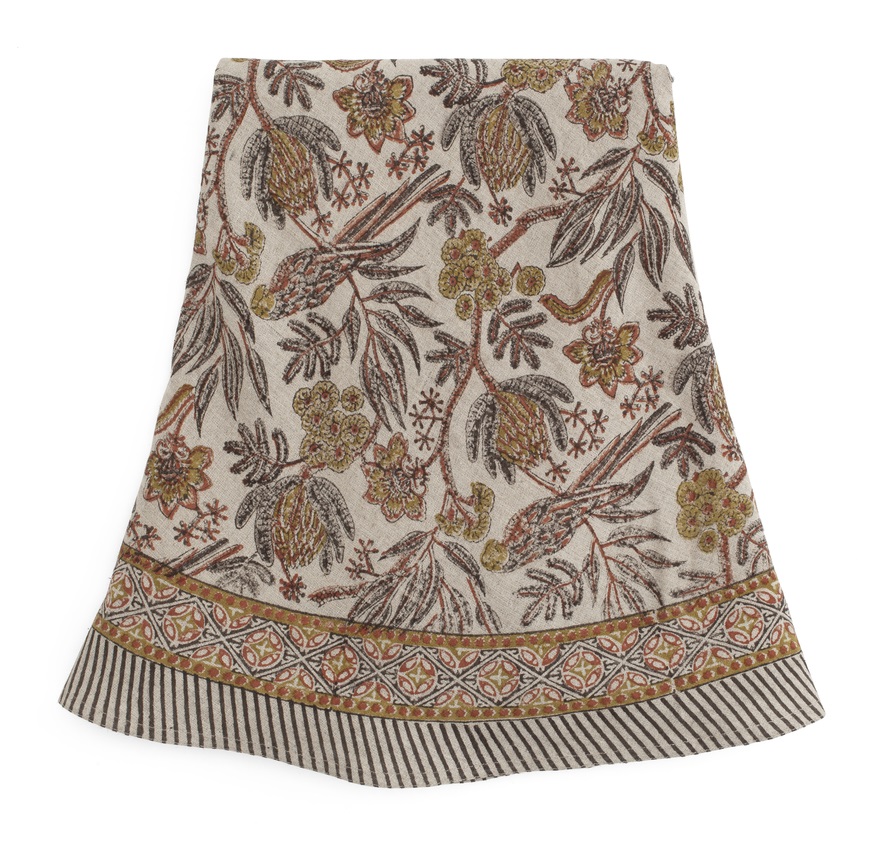 Chamois-rund linneduk-Parrot-sea foam - 2
