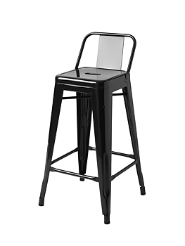 Tolix pall med lågt ryggstöd, H65/H75