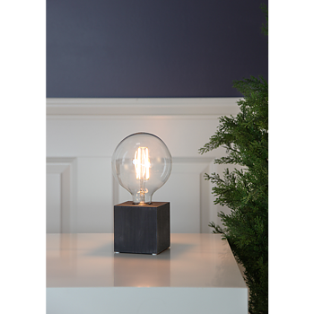 STAR TRADING Kub E27 Lampfot Svart