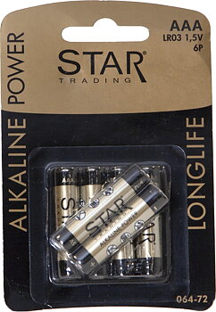STAR TRADING Batteri AAA 1,5V 6-pack