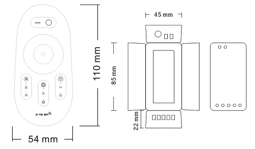 Styrning 2,4GHz LED list RGBW - 2