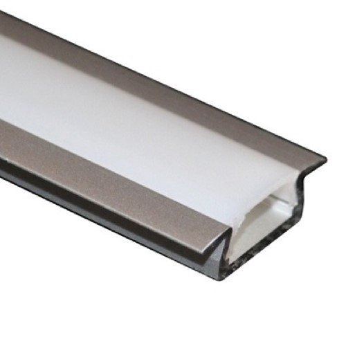 Aluminiumprofil, låg, infälld 22x6mm 