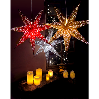 STAR TRADING Pappersstjärna Antique Röd 60 cm
