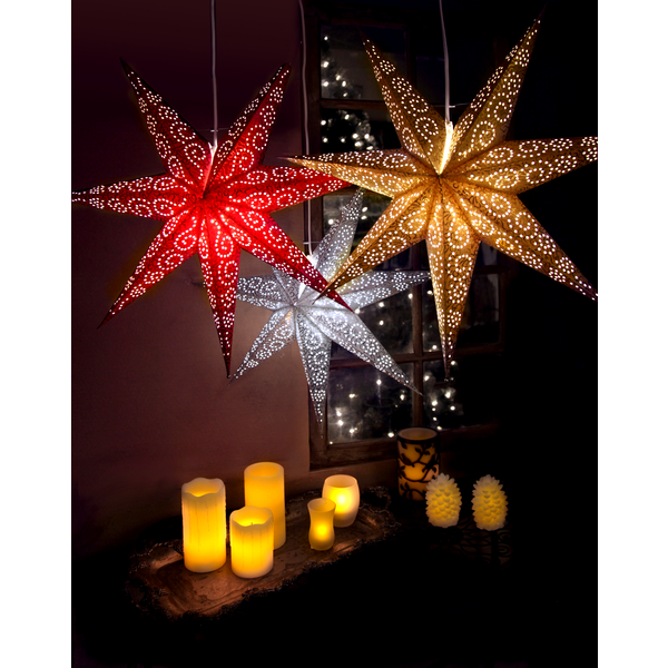 STAR TRADING Pappersstjärna Antique Vit 60 cm 60 cm - 2
