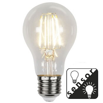 STAR TRADING LED-LAMPA E27 A60 SENSOR CLEAR, 4,2W (35W) 2700K, Skymningssensor