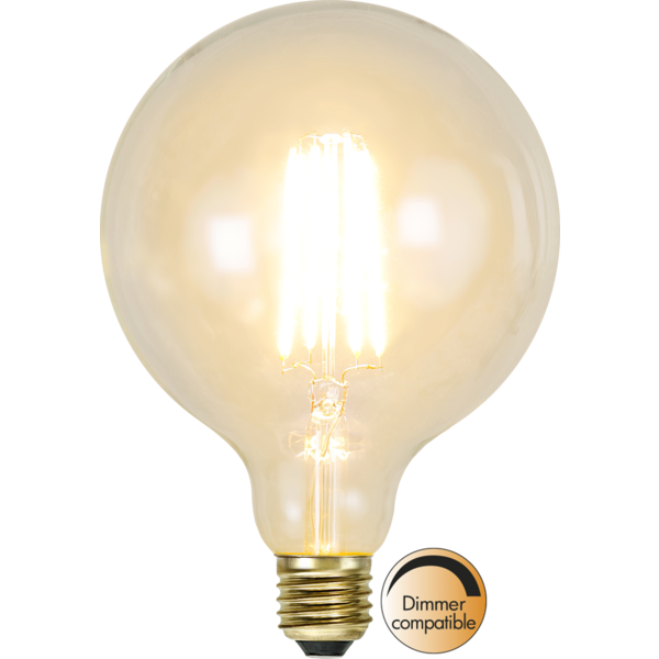 STAR TRADING E27 LED Filament G125 Soft Glow 2100K 3,6W Dimbar