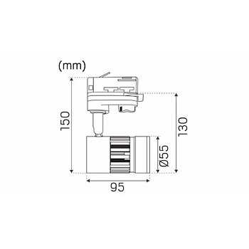 HIDE A LITE Comfort Track Micro 3000K 8W 36° Vit
