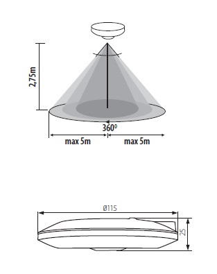 KANLUX ZONA FLAT Rörelsesensor 360° PIR - 2
