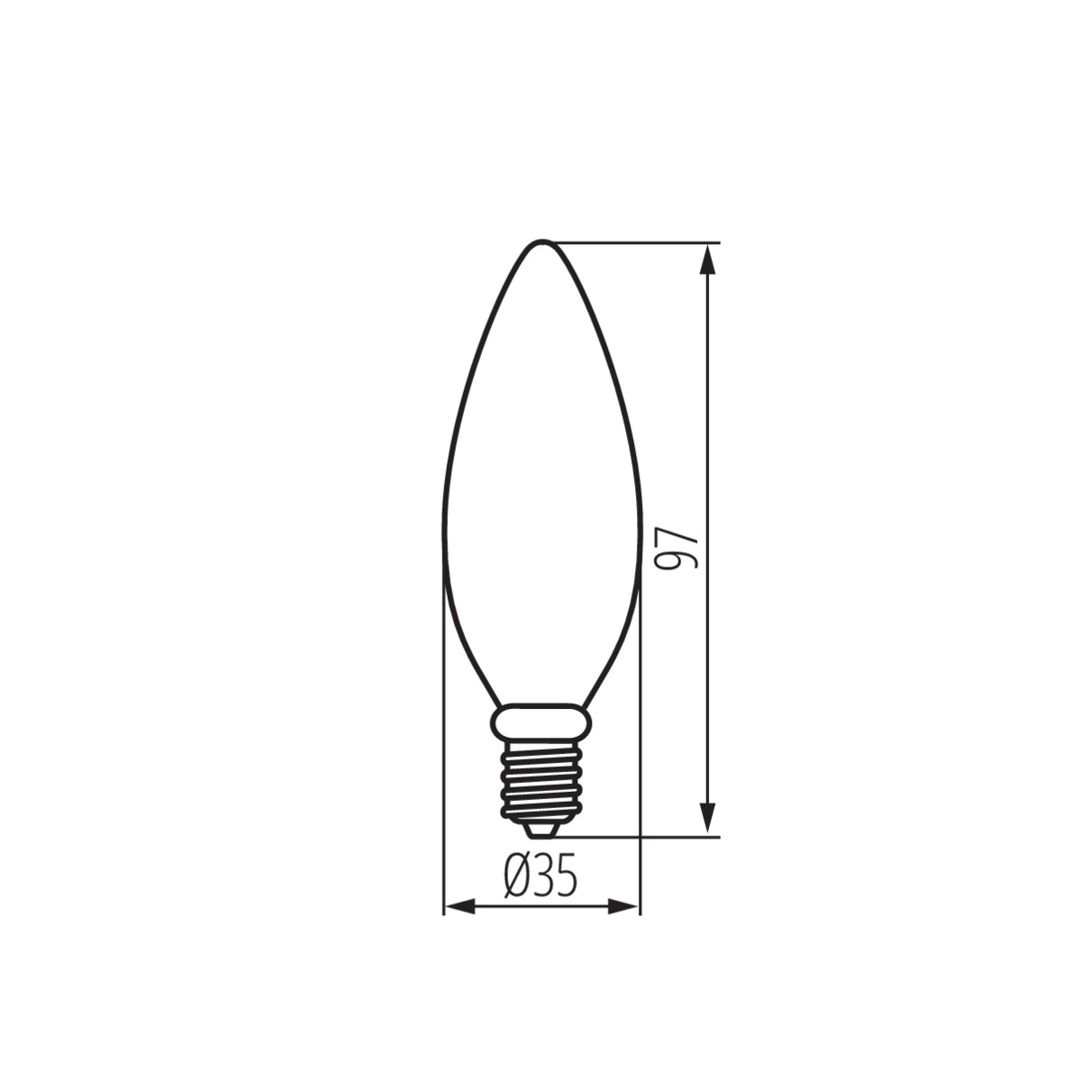 KANLUX XLEDDIM E14 Kron Klar 5,9W (60W) 2700K Dimbar - 2