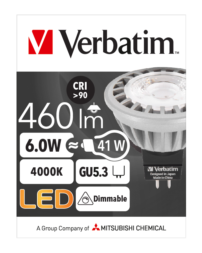VERBATIM MR16 6W (41W) 4000K Dimbar - 4