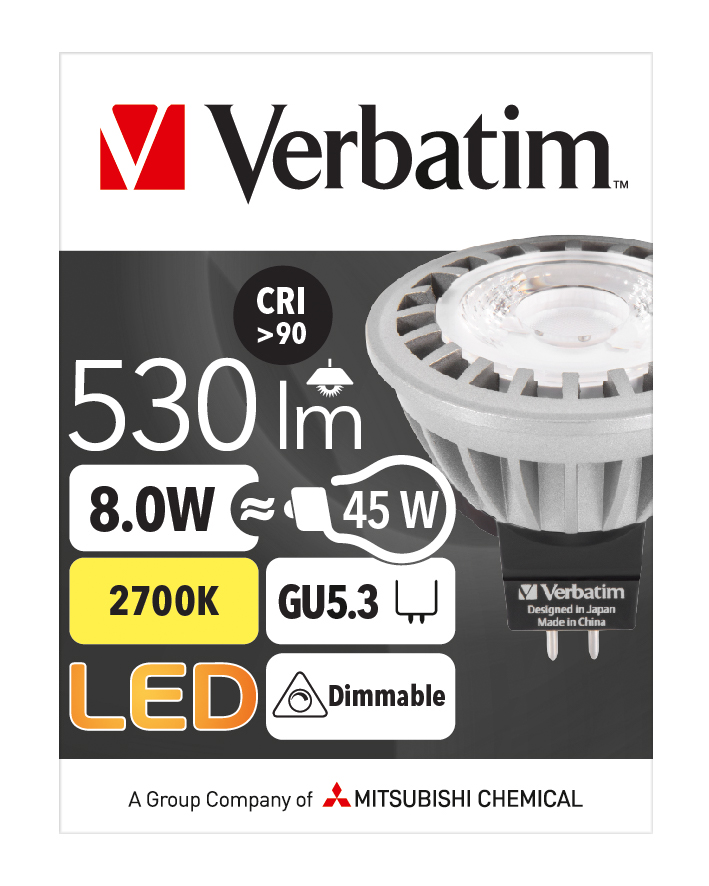 VERBATIM MR16 8W (45W) 2700K Dimbar - 4