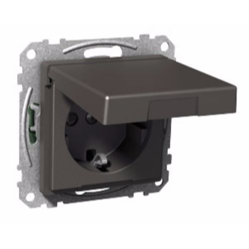 SCHNEIDER ELECTRIC Exxact 1-Vägsuttag Jordat m lock - 2