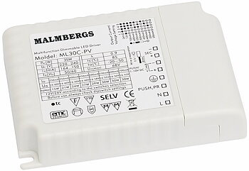 MALMBERGS MD Multidriver 35W 250-800mA, 12VDC, 24VDC Push/1-10V dim