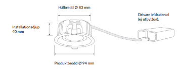 PLEJD DWN-01-B Downlight Tilt Svart IP44 2200-4000K
