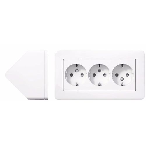 SCHNEIDER ELECTRIC Hörnbox med 3-Vägsuttag