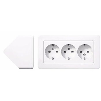 SCHNEIDER ELECTRIC Hörnbox med 3-Vägsuttag
