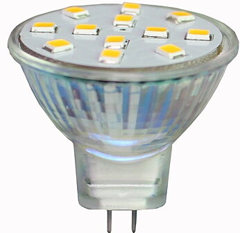 LED MR11 2,4W (21W) 12 SMD 3000K Dimbar