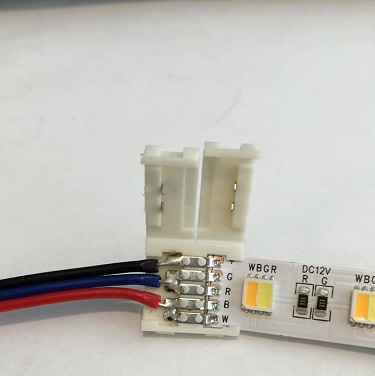 Justerbar vit Klämanslutning 3-pin 15 cm - 2