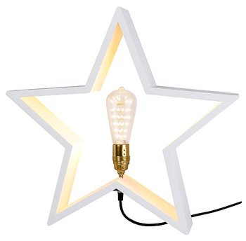STAR TRADING Bordsstjärna Lysekil träs 48cm E27 Vit