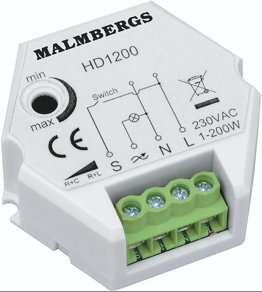 MALMBERGS LED/Halogen Dosdimmer 1-150W LED , 1-200W Halogen