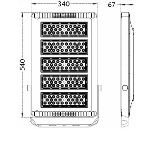 LED Mastbelysning 240W 4000K - 2