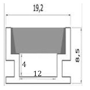 Alu profil golv, frost 19,2x8,5mm