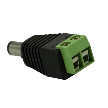 DC plugg 5,5/2,1 mm, hane svart