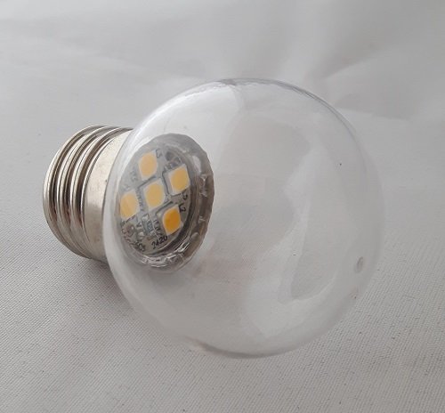 LED B22 Klar PC glob 1W, Varmvit