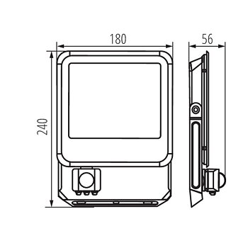 KANLUX Strålkastare IQ-LED FL 50W Sensor 4000K
