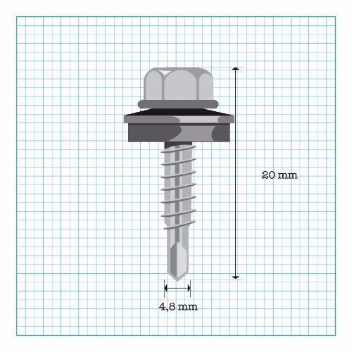 VÄSTSVENSK BYGGSKRUV Överlappskruv 4,8x23mm Svart