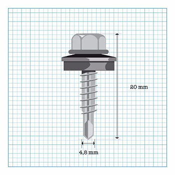 VÄSTSVENSK BYGGSKRUV Överlappskruv 4,8x23mm Svart