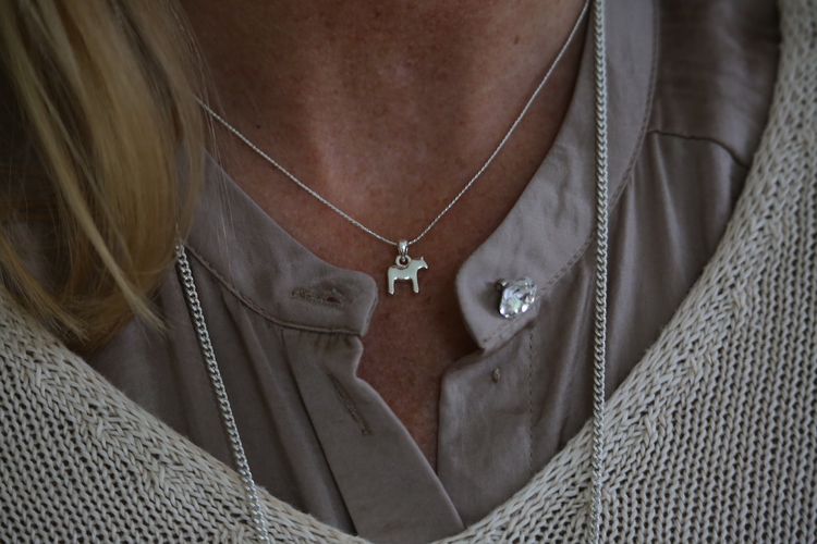 Scandi Mini Necklace 40 cm - Horse, silver - 3