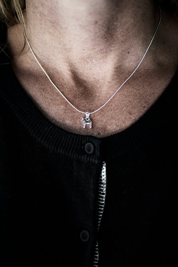 Scandi Mini Necklace 40 cm - Horse, silver - 4