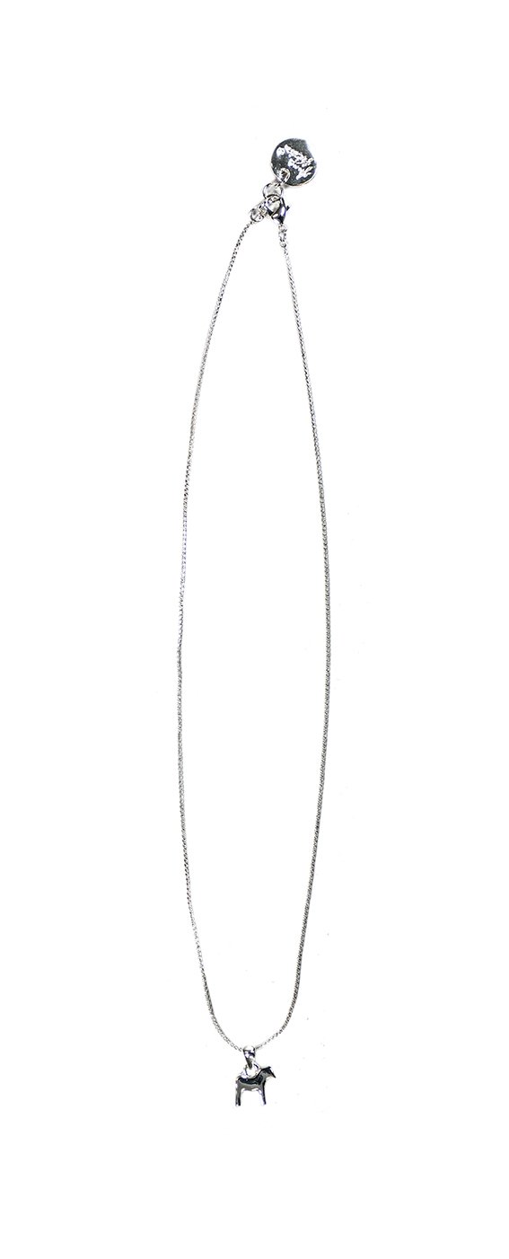 Scandi Mini Necklace 40 cm - Horse, silver